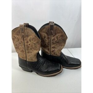 Dan Post Little River Two Toned Leather Kids Western Stitch Cowboy Boots Size 5D